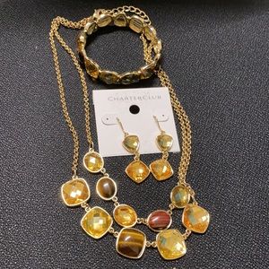 NWOT Charter Club 3pc set Necklace, Earring, and Bracelet Set